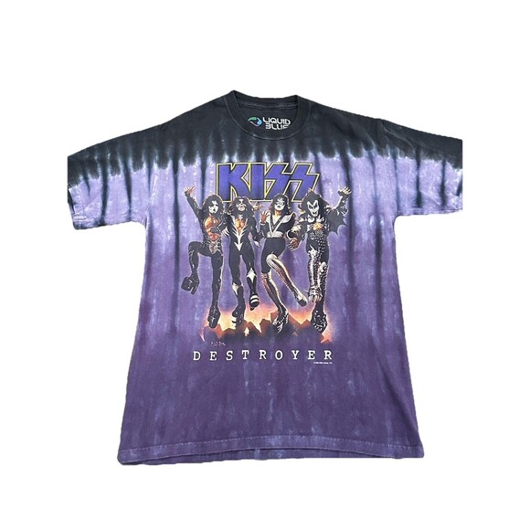 Liquid Blue Kiss Destroyer T Shirt Mens Small Short Sleeve 2005 Tye Dye - Picture 1 of 5